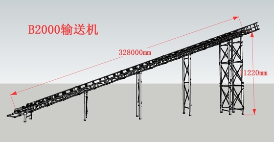 Iron Ore Transfer Belt Conveyor 200Kw 1200mm Lebar Pertambangan Transportasi Tahan Panas
