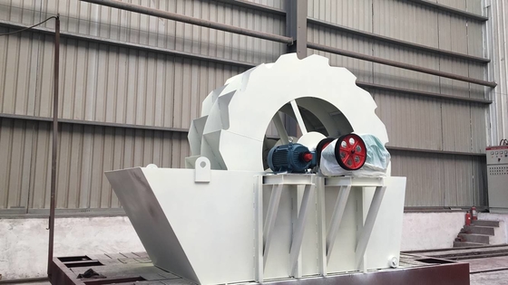 Mesin Layar Bergetar Roda 7.5kw 180 TPH Gold Spiral Sand Washing Machine