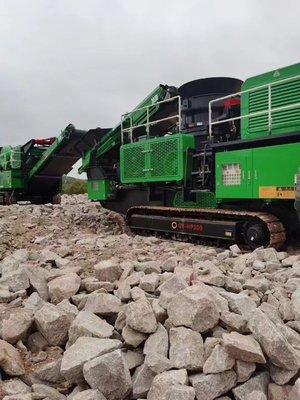 Mesin Penghancur Seluler Perayap Batu Kapur, Penghancur Kerucut Portabel Quarry Track